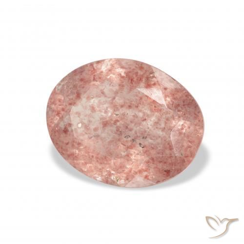 Quartzo Morango Rosa Alaranjado Natural 2.94ct, oval, Transparente
