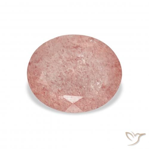 3.68ct Natural Rosa Terroso Quartzo Morango, oval, Transparente