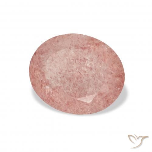 Quartzo Morango Rosa Terroso Natural 3.68ct, oval, Transparente