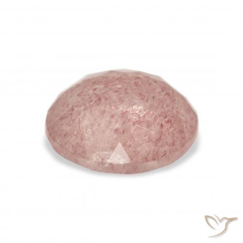 Quartzo Morango Rosa Terroso Natural 3.68ct, oval, Transparente