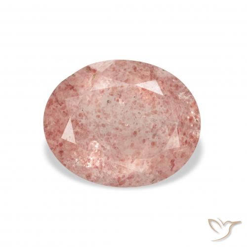 3.13ct Natural Rosa Terroso Quartzo Morango, oval, Transparente