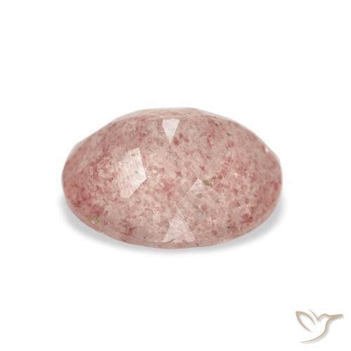 Quartzo Morango Rosa Terroso Natural 3.13ct, oval, Transparente