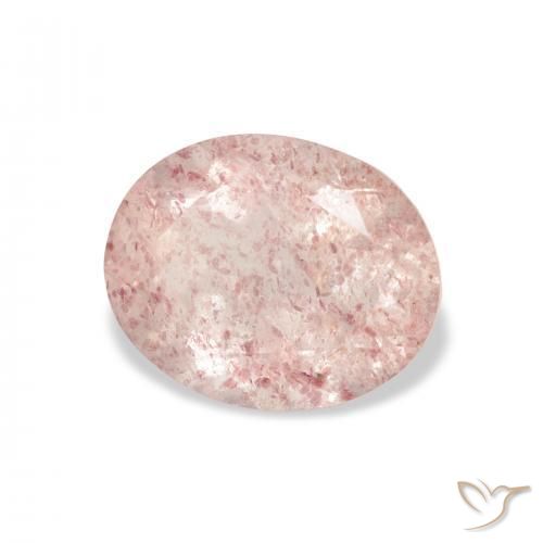 Quartzo Morango Luz rosa Natural 3.40ct, oval, Transparente