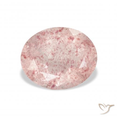 3.42ct Natural Luz rosa Quartzo Morango, oval, Transparente