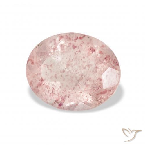 Quartzo Morango Luz rosa Natural 3.42ct, oval, Transparente