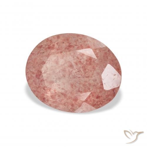 Quartzo Morango Framboesa Rosa Natural 3.38ct, oval, Transparente
