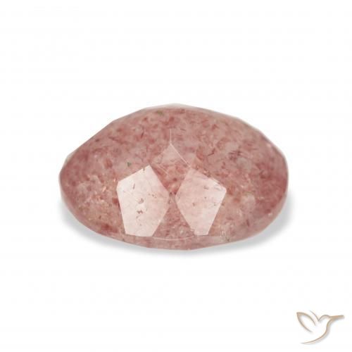 Quartzo Morango Framboesa Rosa Natural 3.38ct, oval, Transparente