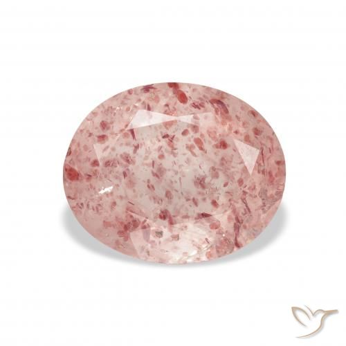 3.64ct Natural rosa médio Quartzo Morango, oval, Transparente