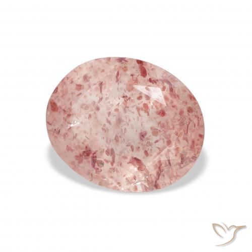 Quartzo Morango rosa médio Natural 3.64ct, oval, Transparente