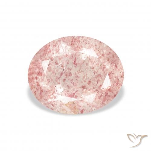 3.12ct Natural Luz rosa Quartzo Morango, oval, Transparente