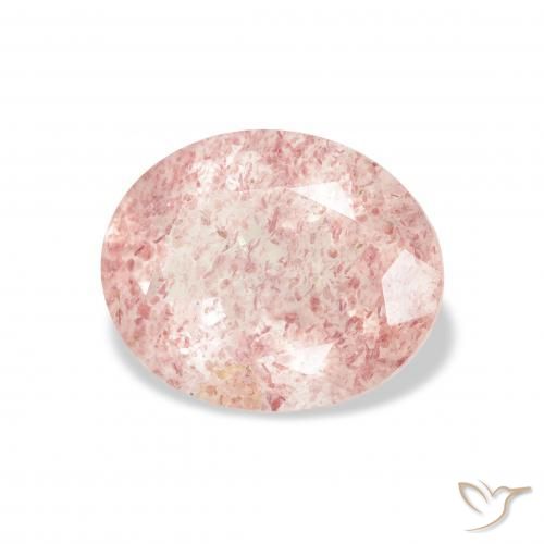 Quartzo Morango Luz rosa Natural 3.12ct, oval, Transparente