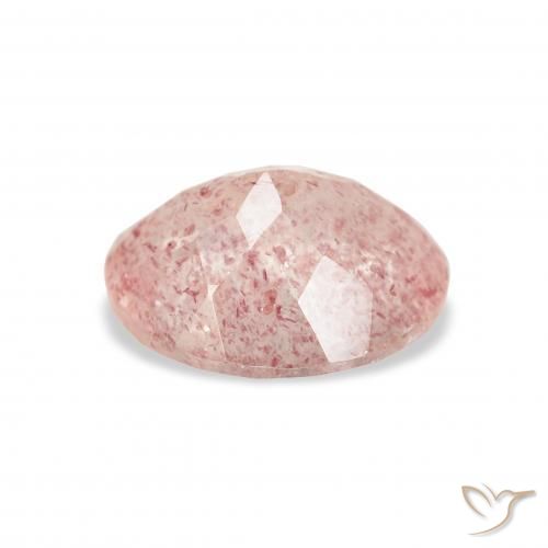 Quartzo Morango Luz rosa Natural 3.12ct, oval, Transparente