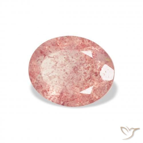 Quartzo Morango Medium Light-Pink Natural 2.97ct, oval, Transparente