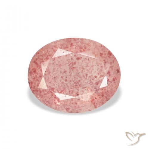 3.19ct Natural Medium Light-Pink Quartzo Morango, oval, Transparente