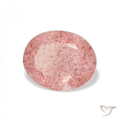 Quartzo Morango Medium Light-Pink Natural 3.19ct, oval, Transparente