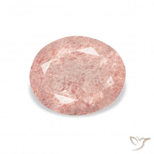 3.09ct Natural Luz rosa Quartzo Morango, oval, Transparente