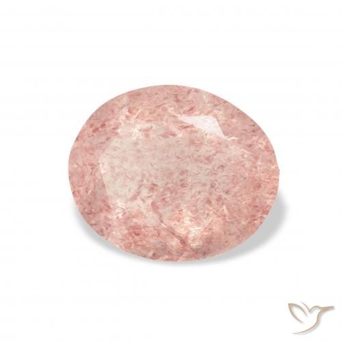 Quartzo Morango Luz rosa Natural 3.09ct, oval, Transparente