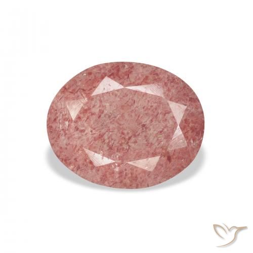 2.95ct Natural rosa médio Quartzo Morango, oval, Transparente