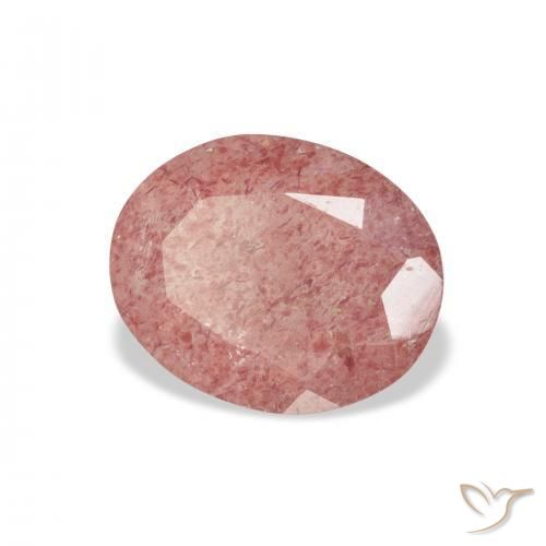 Quartzo Morango rosa médio Natural 2.95ct, oval, Transparente