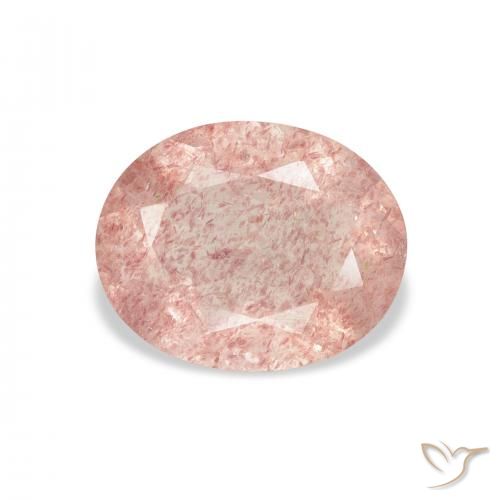 2.84ct Natural Luz rosa Quartzo Morango, oval, Transparente