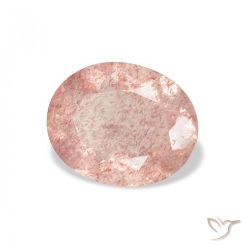 Quartzo Morango Luz rosa Natural 2.84ct, oval, Transparente