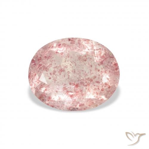 2.96ct Natural rosa médio Quartzo Morango, oval, Transparente
