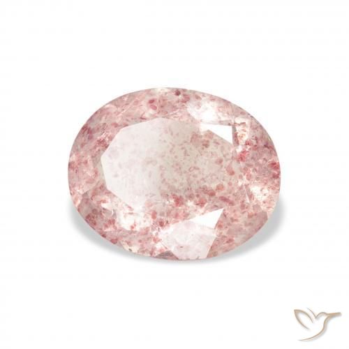 Quartzo Morango rosa médio Natural 2.96ct, oval, Transparente