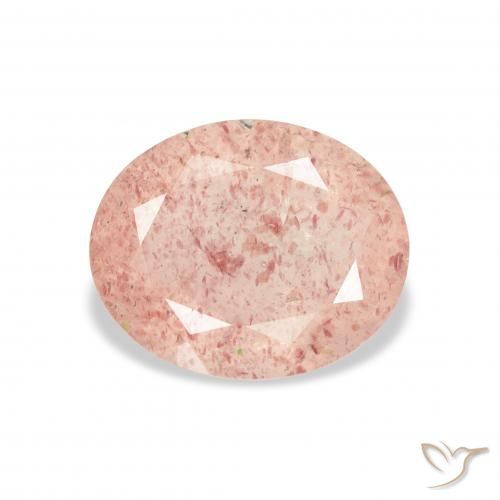 3.09ct Natural Luz rosa Quartzo Morango, oval, Transparente