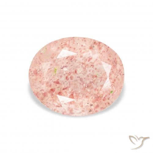 3.17ct Natural Luz rosa Quartzo Morango, oval, Transparente
