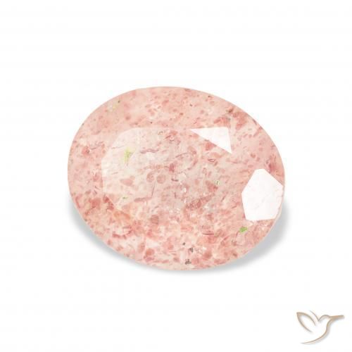 Quartzo Morango Luz rosa Natural 3.17ct, oval, Transparente