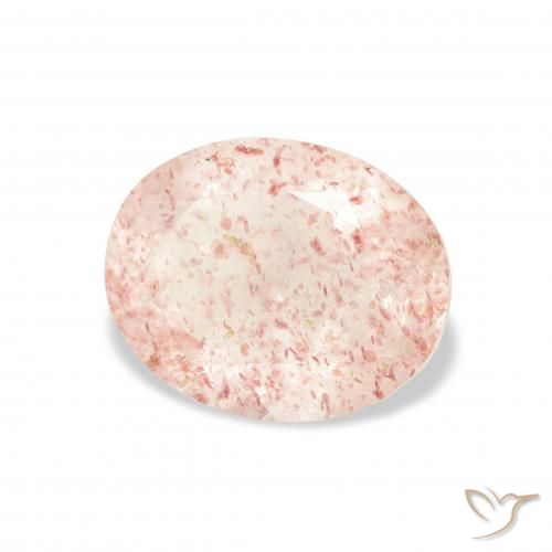 Quartzo Morango Luz rosa Natural 2.91ct, oval, Transparente