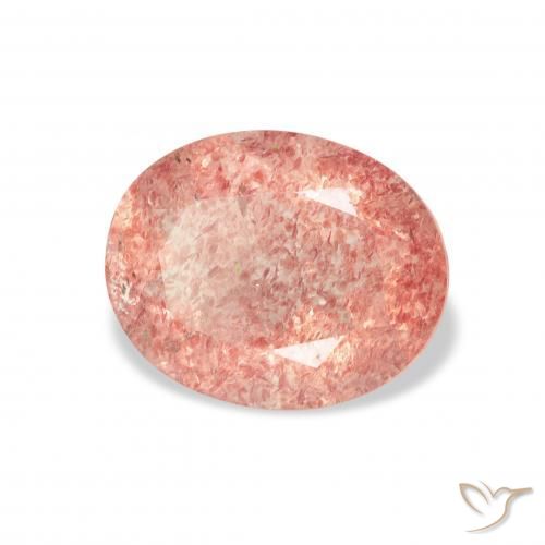 Quartzo Morango Framboesa Rosa Natural 3.34ct, oval, Transparente