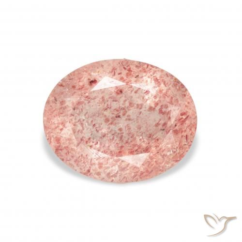 3.28ct Natural Luz rosa Quartzo Morango, oval, Transparente