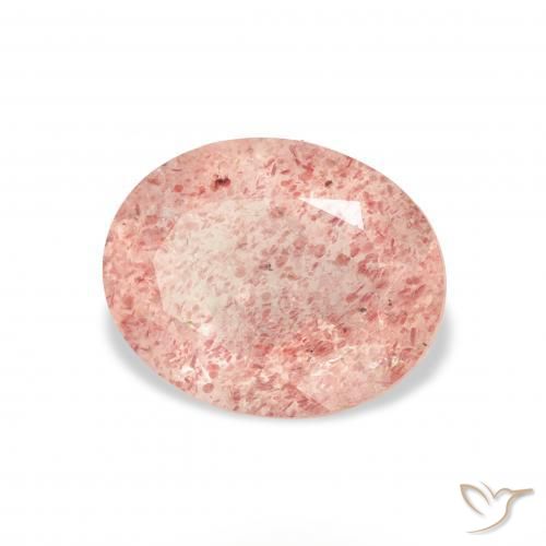 Quartzo Morango Luz rosa Natural 3.28ct, oval, Transparente