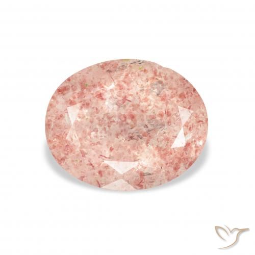 3.36ct Natural Luz rosa Quartzo Morango, oval, Transparente