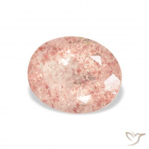 Quartzo Morango Luz rosa Natural 3.36ct, oval, Transparente