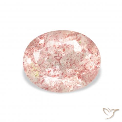3.16ct Natural Luz rosa Quartzo Morango, oval, Transparente