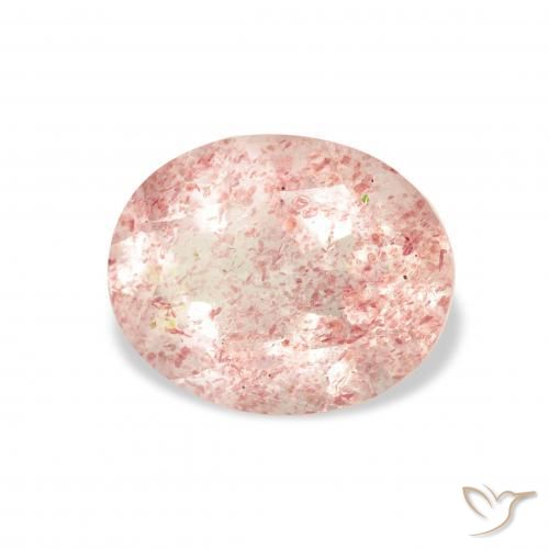 Quartzo Morango Luz rosa Natural 3.16ct, oval, Transparente