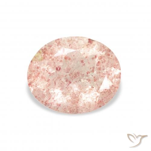 2.85ct Natural Luz rosa Quartzo Morango, oval, Transparente