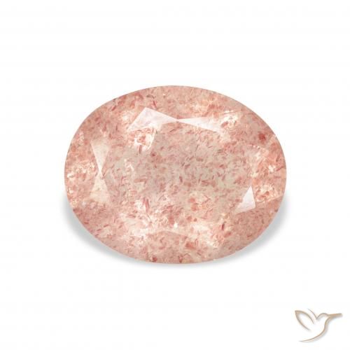 3.06ct Natural Luz rosa Quartzo Morango, oval, Transparente