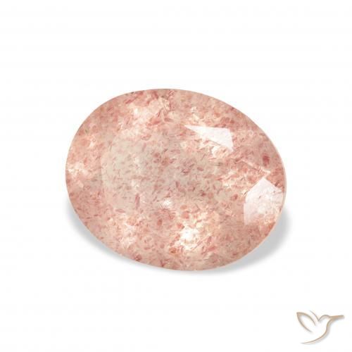 Quartzo Morango Luz rosa Natural 3.06ct, oval, Transparente