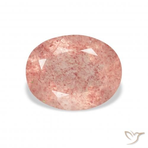 3.41ct Natural Luz rosa Quartzo Morango, oval, Transparente
