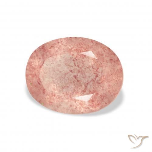 Quartzo Morango Luz rosa Natural 3.41ct, oval, Transparente