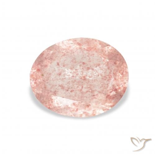 2.90ct Natural Rosa Flamingo Quartzo Morango, oval, Transparente