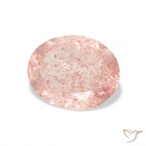 Quartzo Morango Rosa Flamingo Natural 2.90ct, oval, Transparente