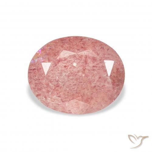 3.35ct Natural rosa rosa Quartzo Morango, oval, Transparente