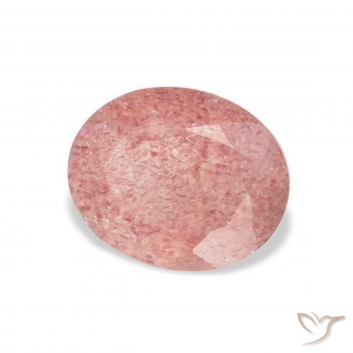 Quartzo Morango rosa rosa Natural 3.35ct, oval, Transparente