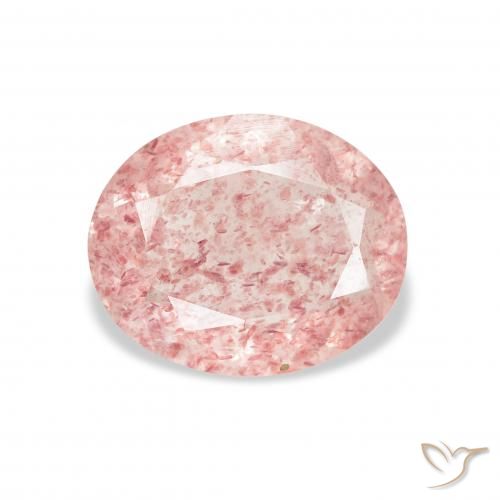 2.98ct Natural Rosa Terroso Quartzo Morango, oval, Transparente