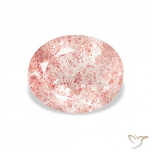 3.20ct Natural Luz rosa Quartzo Morango, oval, Transparente