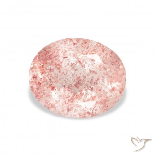 Quartzo Morango Luz rosa Natural 3.20ct, oval, Transparente